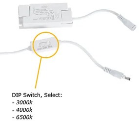 Süllyesztett LED panel fehér téglalap alakú LED-del 3000K - 6500K Dip kapcsolóval - Seagal