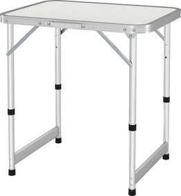 Outsunny Hajtható Piknikasztal, bőröndhöz hasonló, tengerparti kempingezéshez 60x45x64cm Alumínium Magasságállító | Aosom