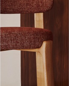 Terrakotta színű-világos natúr színű kőrisfa bárszék (ülésmagasság 65 cm) Granite – Kave Home