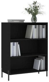 fekete szerelt fa polcos szekrény 69,5 x 32,5 x 90 cm