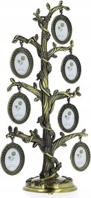 Családfa képkeret 7 képhez fém arany ajándék