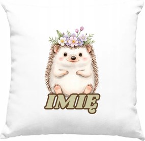 Gyerek párna Süni Virágok +Név Fehér