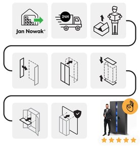 Fém iratszekrény JAN, 900 x 1850 x 400 mm, antracit