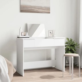 fehér fésülködőasztal tükörrel 100x45x76 cm