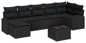 8 darabos kerti kanapészett párnákkal bézs poly rattan