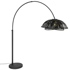Keleti íves lámpa fekete bambuszból - Pua