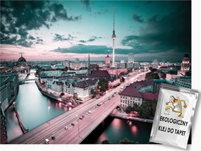 Fotótapéta Flizelina Berlin Torony Panoráma City Retro Pink 250x175 ragasztó