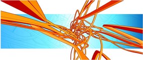 Kép - Összefonódó vonalak, absztrakciók (120x50 cm)