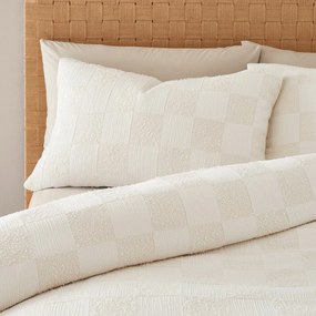 Krémszínű kétszemélyes-hosszabbított buklé ágyneműhuzat 230x220 cm Cosy Checkerboard – Catherine Lansfield