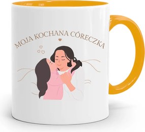 Sárga Bögre Lányomnak Drága Kislányom fényképes nyomattal