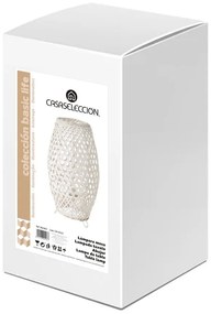 Fehér bambusz asztali lámpa bambusz búrával (magasság 36 cm) – Casa Selección