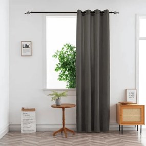 Függöny TAVIO 140x250 cm, szürkésbarna Felfüggesztés: Fém gyűrűk