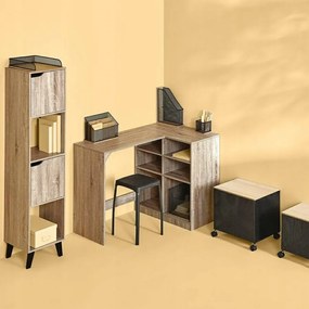 L alakú sarok íróasztal / számítógépasztal polcokkal 110x69cm, sonoma tölgy - Intenso Home