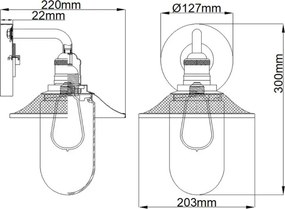 Quintiesse RIGBY QN-RIGBY1-BATH-PC Fali lámpa 1x40W/E27 IP44