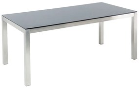 Kerti Asztal Fekete Üveglappal 180x90 cm GROSSETO Beliani