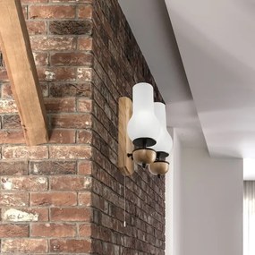 Brilagi - LED Fali lámpa COTTAGE 2xE14/40W/230V tölgy/fehér