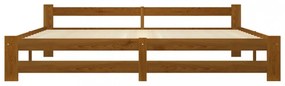 mézbarna tömör fenyőfa ágykeret matrac nélkül 200 x 200 cm