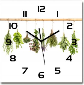 Nagy üveg falióra Gyógynövények zsinóron 60x60