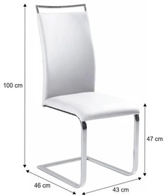 Étkezőszék Barna (fehér + króm). 794756