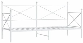 kanapéágy matrac nélkül fehér 90x200 cm acél
