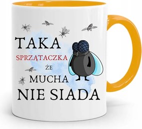 Takarítónőnek Sárga Bögre Születésnapi Ajándék fényképes nyomtatással