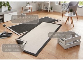Panama fekete-krémszínű kültéri szőnyeg, 80 x 250 cm - NORTHRUGS