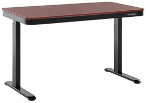 Fa és fekete színű elektromosan állítható asztal USB csatlakozóval 120 x 60 cm KENLY Beliani