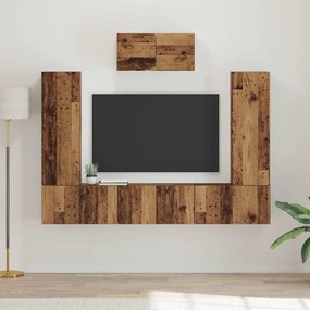 TV szekrény garnitúra 7 pcs Régi fa 180 x 30 x 120 cm Faanyag