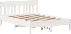 vidaXL fehér tömör fenyőfa ágy matrac nélkül 140x190 cm
