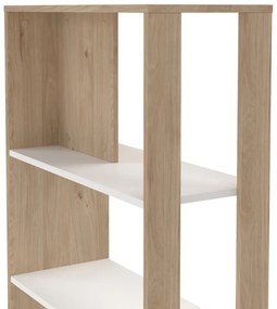 Fehér-natúr színű könyvespolc tölgyfa dekorral 80x205 cm Sign – Tvilum