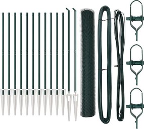 vidaXL Kerítésoszlop Zöld 25 x 1,4 m (13 mm háló) Acél és PVC