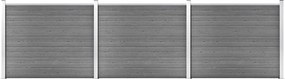 vidaXL szürke WPC kerítéspanelszett 526 x 146 cm