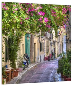 Mediterrán nyári utcácska képe (30x30 cm)