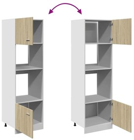 vidaXL “Lyon” sonoma színű szerelt fa mikrohullámú sütő szekrény