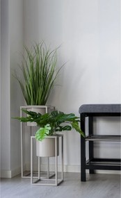 Padova pad, szürke, fekete lábakkal, 100x34x50