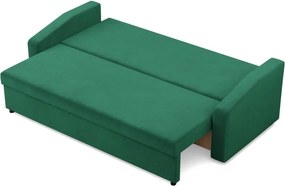Zeus kanapéágy, bársony, hab töltet, döntött kartámasz, zöld