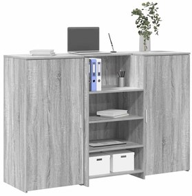 recepciós pult szürke sonoma 155x50x103,5 cm szerelt fa