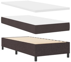 Box Spring Ágy Matraccal és Pad Dark Brown 80x200 cm Szövet