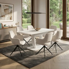 Bővíthető étkezőasztal 110-150x75 cm, MDF, fehér, HT-430 WT