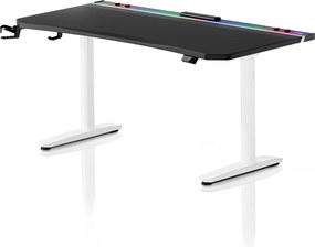 Elektromos RGB gamingasztal tartókkal, fekete-fehér, 160 cm: Diablo X-Forge 1600