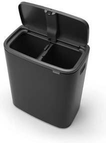 Matt fekete acél érintésre nyíló szelektív szemetes 60 l Bo Touch Bin – Brabantia