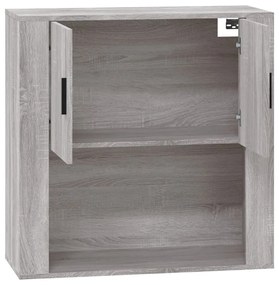 szürke sonoma színű szerelt fa faliszekrény 80x33x80 cm