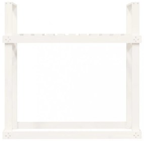 fehér tömör fenyőfa tűzifatartó állvány 110x35x108,5 cm