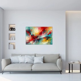 Kép – Absztrakció pirossal (90x60 cm)