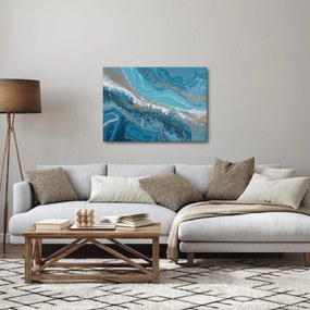 Kép - Világoskék márvány arannyal I. (70x50 cm)