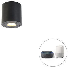 Okos fürdőszoba spotlámpa fekete kerek IP44 WiFi-vel GU10 - Capa