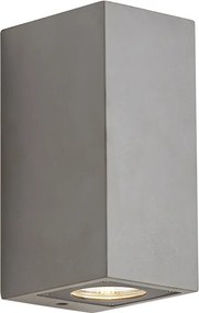 Modern kültéri fali lámpa szürke 2-lámpás IP44 - Pompei