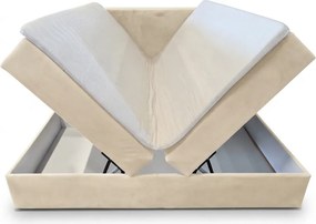 Kárpitozott boxspring ágy FORENA 180x200 cm antik rózsaszín Matrac: Bonell rugós matrac