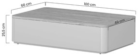Elivo dohányzóasztal 100 cm fiókokkal - kasmír / olajozott tölgy