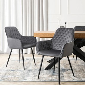 Elegáns Szürke Bársony Étkezőszék BRESSO